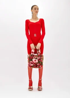 FITTED DRESS WITH BRANDED BELT