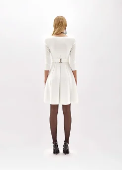 FITTED DRESS WITH BRANDED BELT