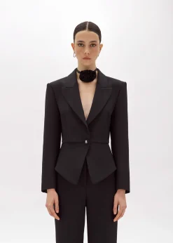 FITTED JACKET IN STRETCH CRÊPE