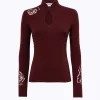 FITTED KNIT TOP WITH TULLE ROSES