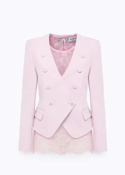 FITTED LIGHT CRÊPE JACKET WITH TOP