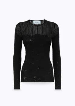 FITTED SWEATER WITH FLORAL PATTERN