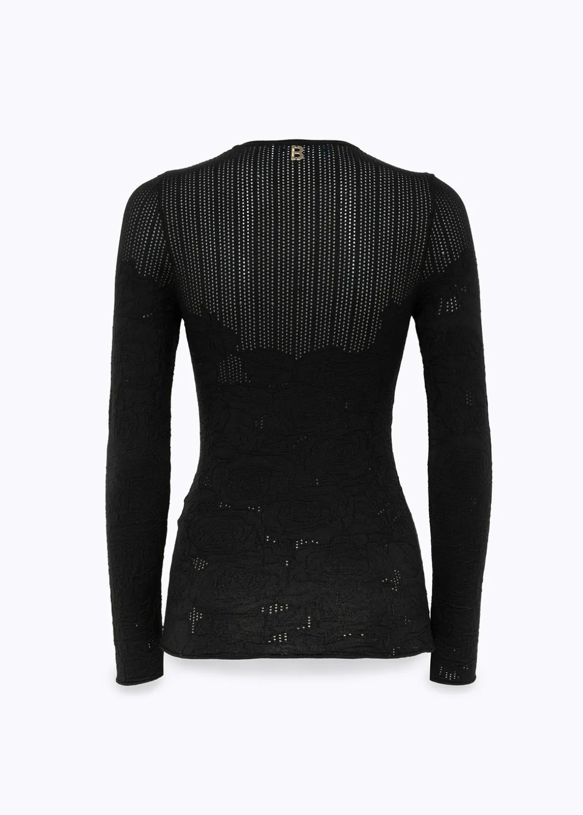 FITTED SWEATER WITH FLORAL PATTERN