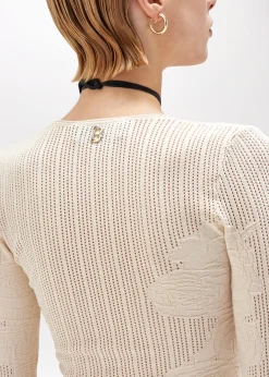FITTED SWEATER WITH FLORAL PATTERN