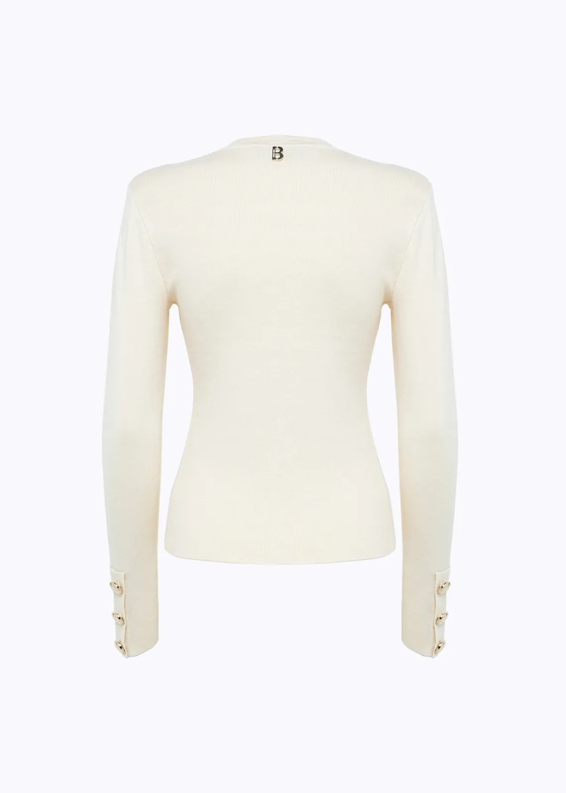 FITTED SWEATER WITH JEWEL BUTTONS