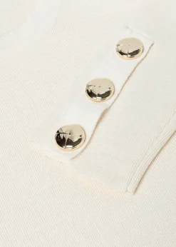 FITTED SWEATER WITH JEWEL BUTTONS
