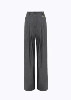 FLARED PANTS IN MÉLANGE FLANNEL