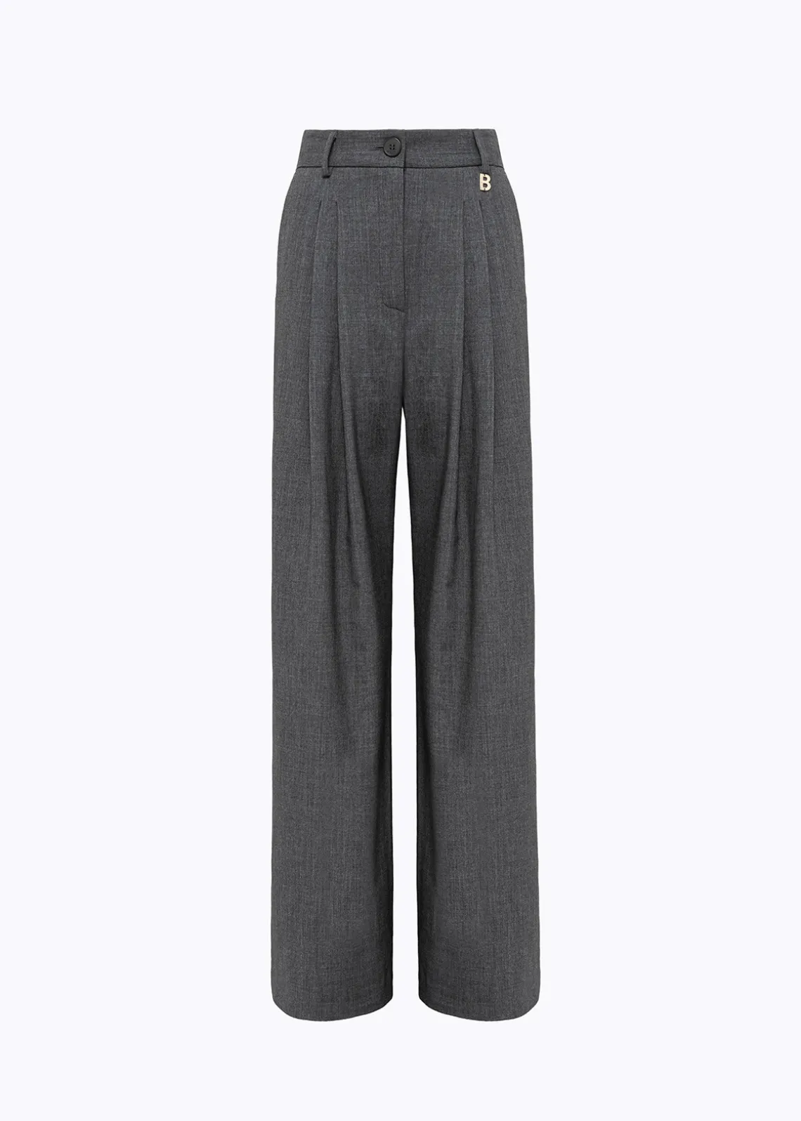 FLARED PANTS IN MÉLANGE FLANNEL