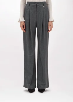 FLARED PANTS IN MÉLANGE FLANNEL