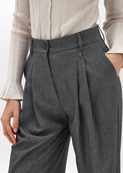 FLARED PANTS IN MÉLANGE FLANNEL