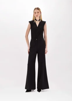 Flared pants in stretch crêpe