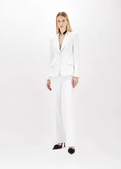 Flared pants in stretch crêpe