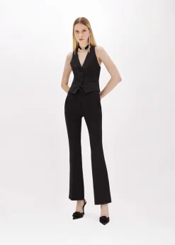 Flared pants in stretch crêpe
