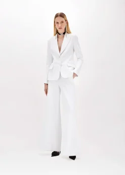 Flared pants in stretch crêpe