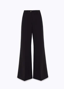 Flared pants in stretch crêpe