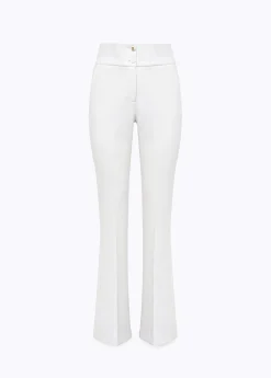 Flared pants in stretch crêpe