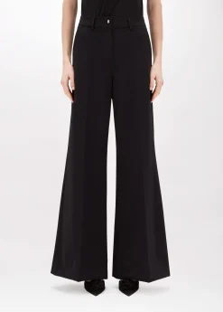 Flared pants in stretch crêpe