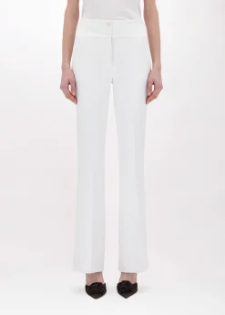Flared pants in stretch crêpe