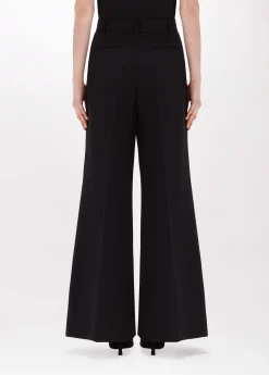 Flared pants in stretch crêpe