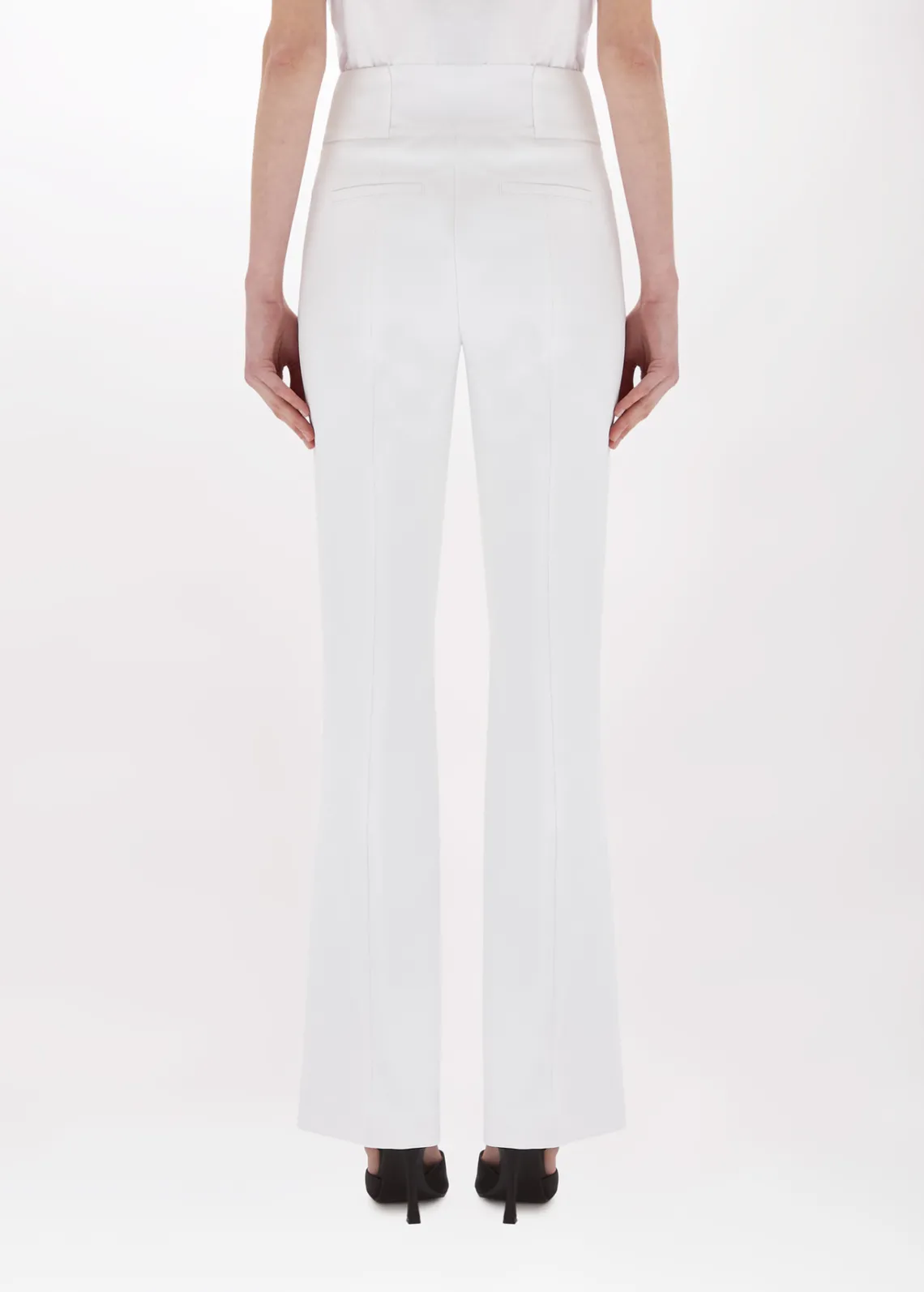Flared pants in stretch crêpe
