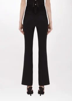 Flared pants in stretch crêpe
