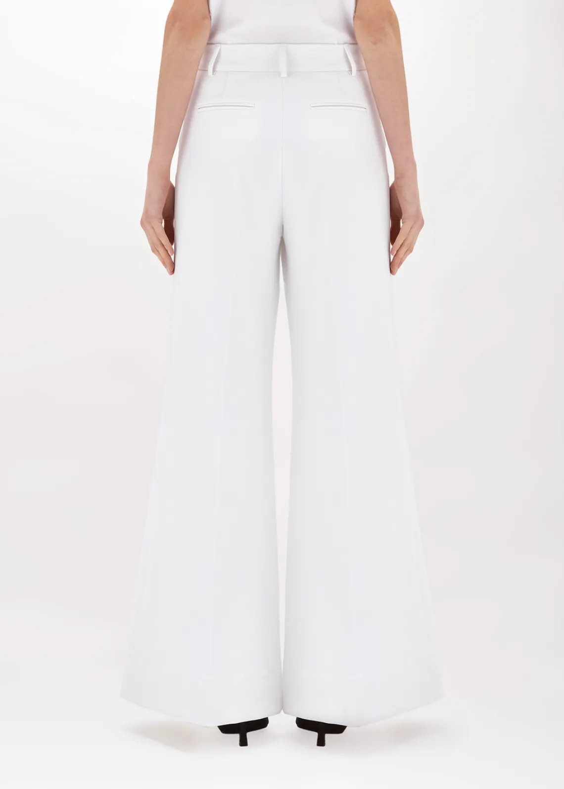 Flared pants in stretch crêpe
