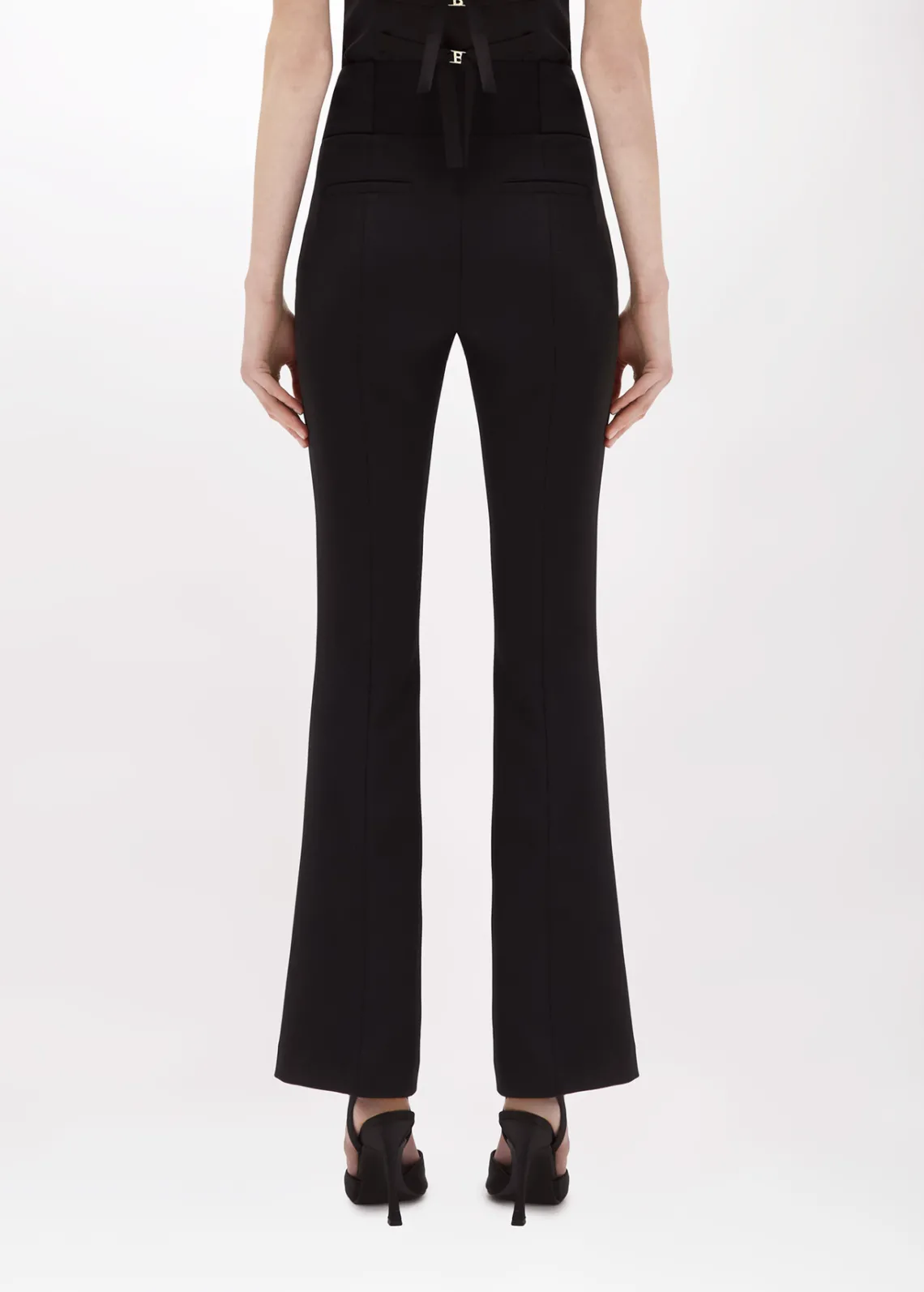 Flared pants in stretch crêpe