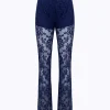 Flared pants in stretch lace