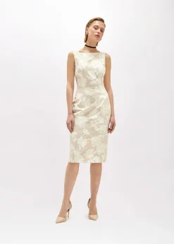 FLORAL JACQUARD SHEATH DRESS