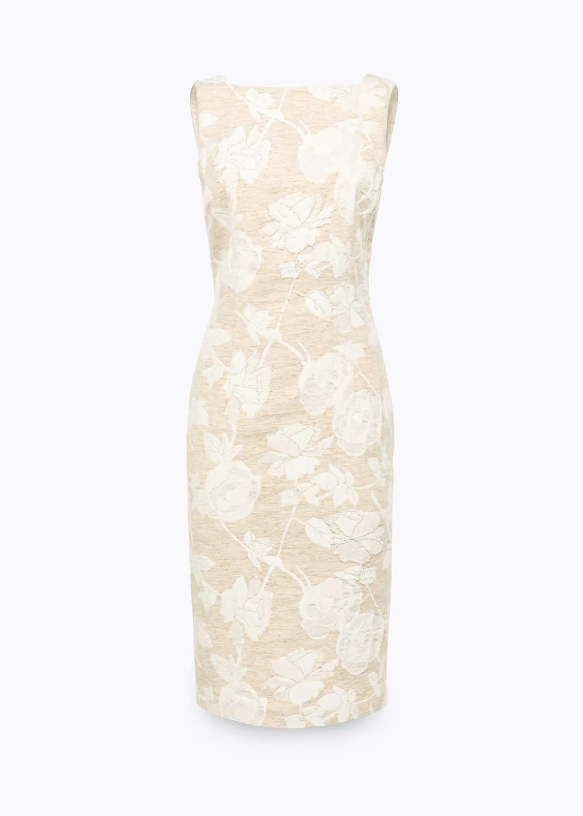 FLORAL JACQUARD SHEATH DRESS