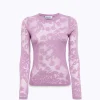 Floral print viscose sweater
