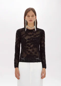 Floral print viscose sweater