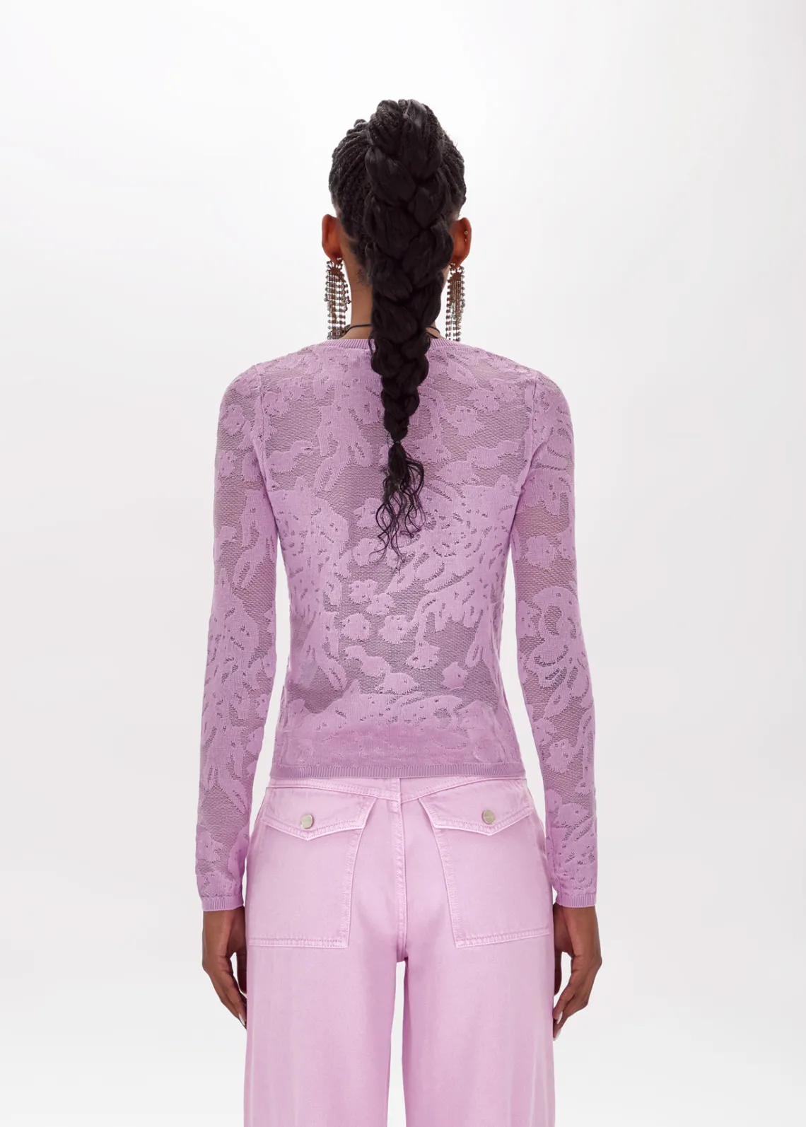 Floral print viscose sweater