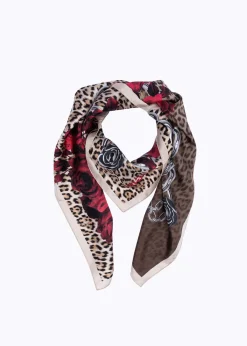 FOULARD SCARF IN ANIMALIER PRINT SILK