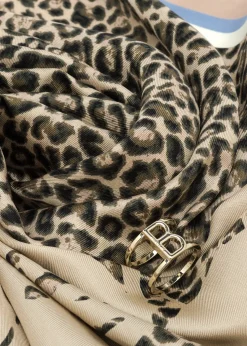FOULARD SCARF WITH LACE EFFECT PRINT