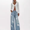 Full rhinestone viscose yarn cardigan with faux fur detailing.