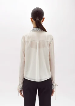 GEORGETTE SHIRT WITH EMBROIDERY