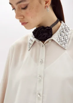 GEORGETTE SHIRT WITH EMBROIDERY