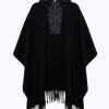 HOODED PONCHO IN WOOL