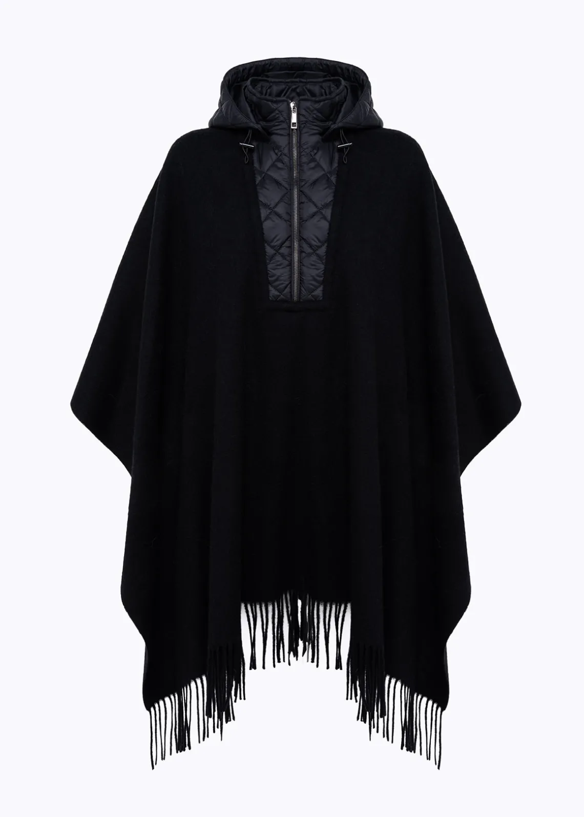 HOODED PONCHO IN WOOL