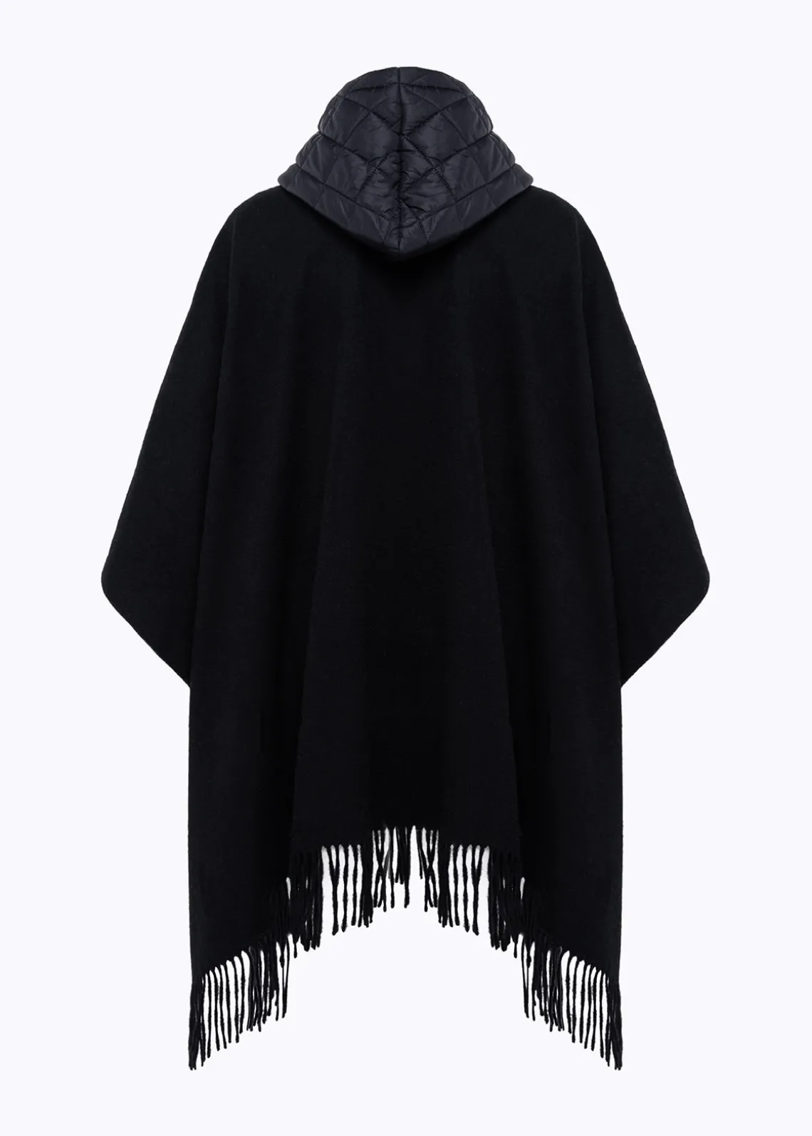 HOODED PONCHO IN WOOL