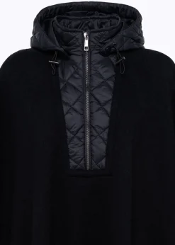HOODED PONCHO IN WOOL