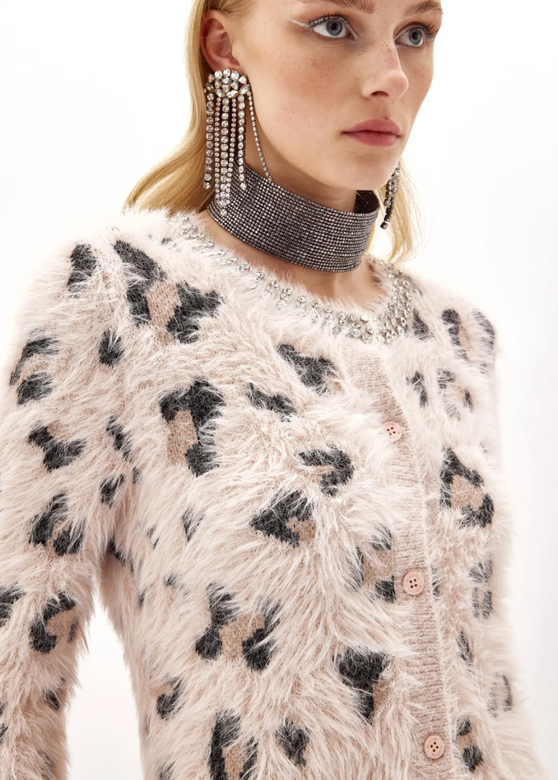 JACQUARD ANIMALIER PRINT CARDIGAN
