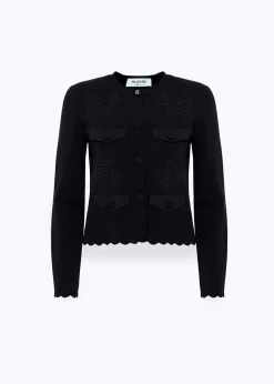 JACQUARD JACKET WITH ROSE DESIGN