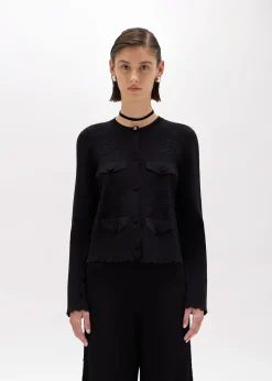JACQUARD JACKET WITH ROSE DESIGN
