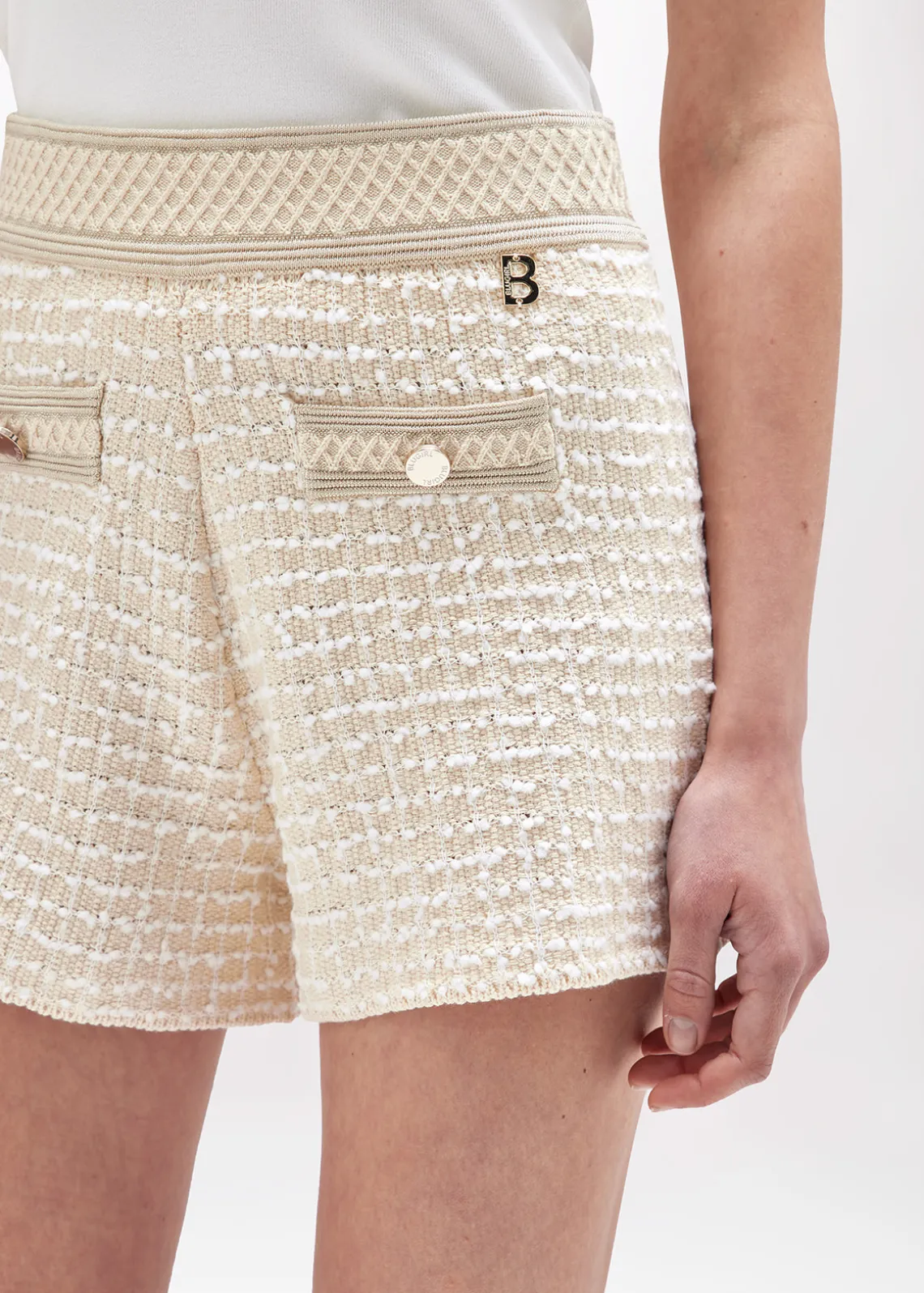 JACQUARD KNIT BOUCLÉ SHORTS