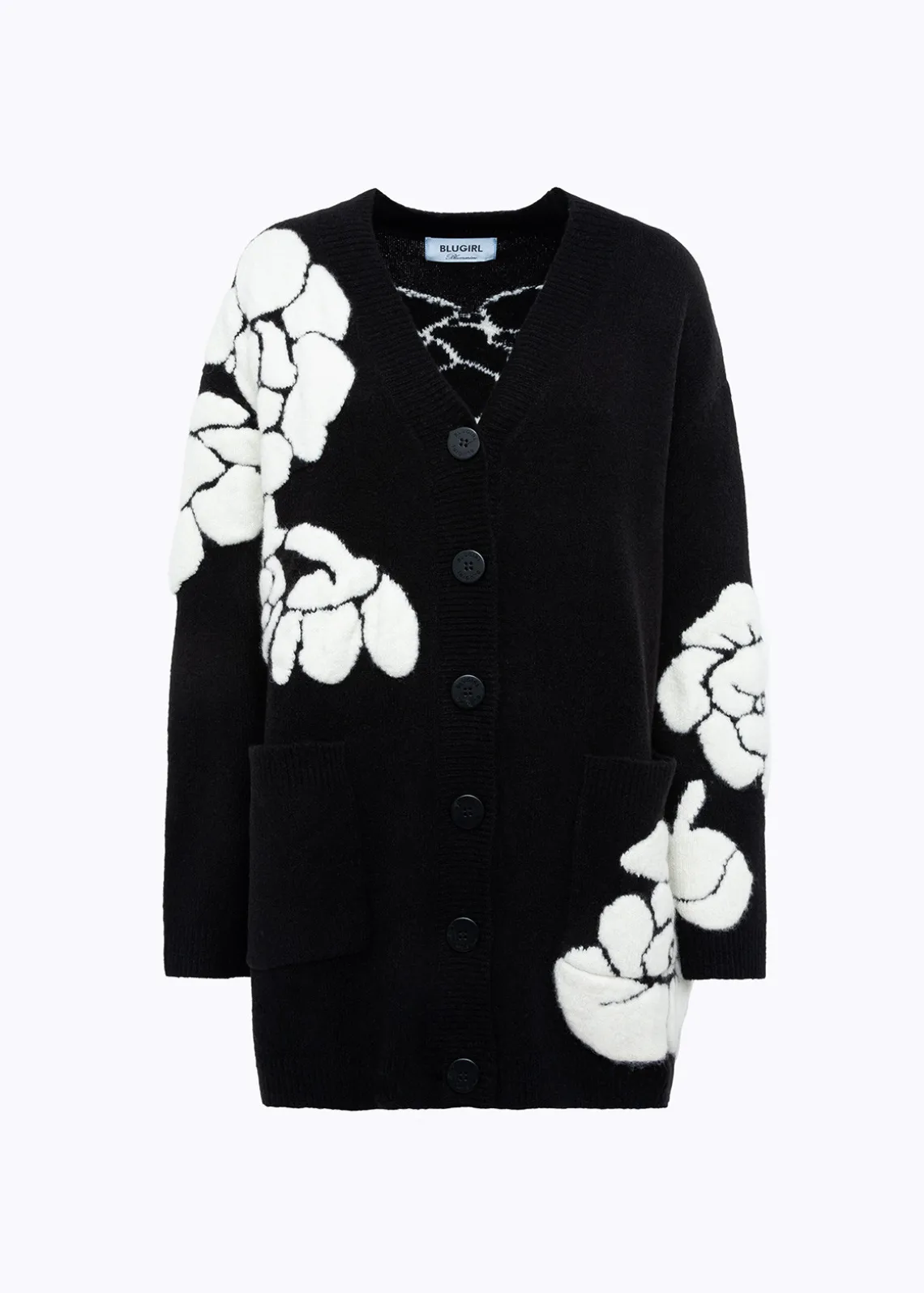 JACQUARD OVERSIZED CARDIGAN WITH ROSES