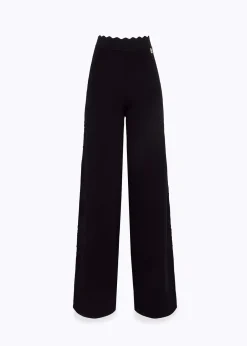 JACQUARD PANTS WITH ROSE DESIGN