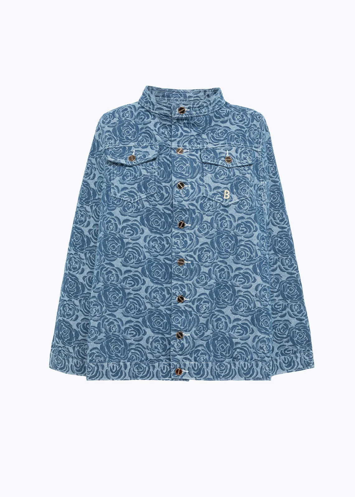 JACQUARD ROSE PRINT CAPE
