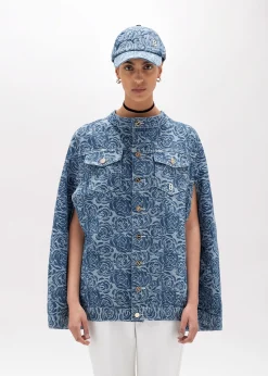 JACQUARD ROSE PRINT CAPE